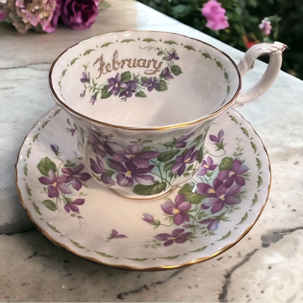 Royal Albert Flower Of The Month (February) Bone China Tea Cup & Saucer Set